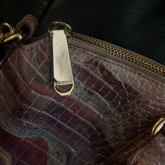 Authentic Brahmin Blue and Red Shoulder Bag with Textured Finish - Picture 13 of 13